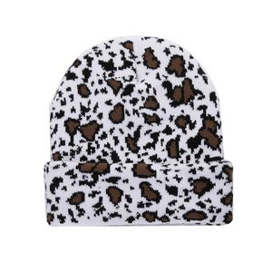 Beanie/Skull Caps Winter Hats Ladies Leopard Beanie Hats Fashion Wool Winter Warm Sticked Hats Print Hip Hop Beanies Cap Gorros Tjocken Bonnet Q136