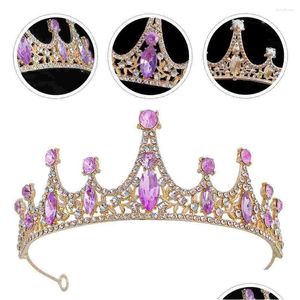 Bandanas Tiara Kid Crown Headband Kids Headdress Baroque Shiny Crowns Headbands Small Zinc Alloy Hairband Girl Child Adorable Glitter Dhtju