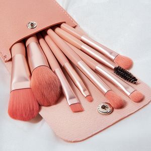 Make-up-Pinsel-Werkzeuge, 8-teiliges tragbares Mini-Pinsel-Set für Büro, Reisen, Wimpern, Eyeliner, Lidschatten, Foundation, Rouge, Concealer, Schönheits-Make-up-Werkzeug 230922