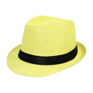 Moda unisex kobiety mężczyźni słoma hat hap curling brzegi jazz fedora hat panama gangster czapka na zewnątrz plażowy rodzic-dziecko Sun Hats LL