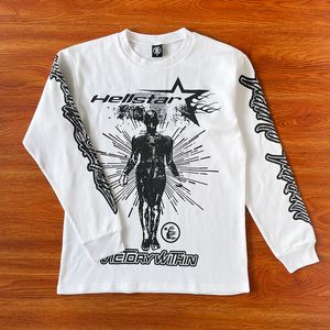 黒い白い長袖メンズTシャツトップスクルーネック通気性Tシャツ