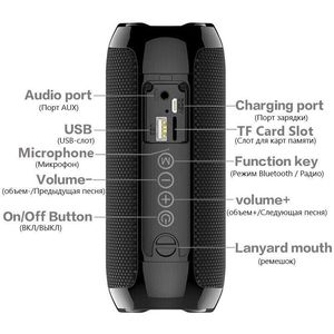 Handy Bluetooth Gerät Tragbarer Lautsprecher Blutooth Tg117 Parlante Bluetooth Ipx7 Wasserdichter Lautsprecher Dynamik Musik Subwoofer Outdoor Stereo Boombox