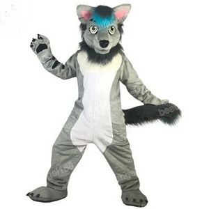 Halloween Gray Wolf Mascot Costumes Simulation Top Quality Cartoon Theme Character Carnival Unisex Adults Outfit Christmas Party Outfit Suit