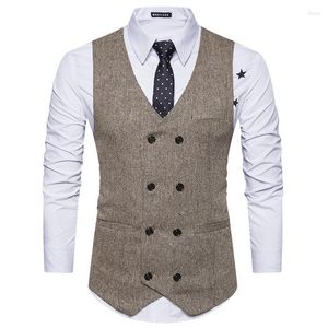 Coletes masculinos casaco top 2023 colete de peito marca designer adulto formal vestido sem mangas smoking terno duplo
