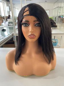 V Part Wig Human Hair No Leave Out Brazilian bob thin parts Wigs for Women right side part Glueless Virgin 130% small cap Diva1