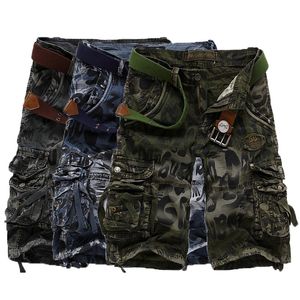 QNPQYX New Camouflage Loose Cargo Shorts for Men Summer Fashion Tactical Camo Shorts Multiple Pockets Cargo Pants for Men