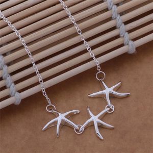 with tracking number Most sell Women's Delicate Gift Jewelry 925 Silver 3 Starfish Necklace2058