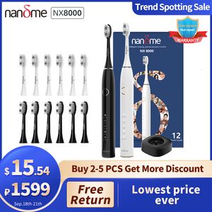 Toothbrush Nandme NX8000 Smart Sonic Electric Toothbrush IPX7 Waterproof Micro Vibration Deep Cleaning Whitener Without Hurting Teeth 230921