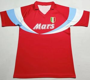 1990 1991 Napoli Retro Futbol Formaları Maradona 10 Sınıf Vintage Tekdüzen Kalite Kitleri Erkekler Maillots de Futbol Jersey 90 91 Özel Baskı Gömlek