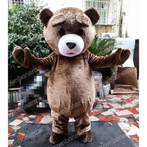 Costumi della mascotte dell'orso bruno di prestazione Vestito del personaggio dei cartoni animati di Halloween Vestito da festa all'aperto di Natale Abbigliamento pubblicitario promozionale unisex