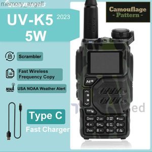 Walkie Talkie Quansheng UV K5 Walkie Tlaseable Radio Am FM Two Way Radio Concutator Stationアマチュアハムワイヤレスセット長距離レシーバーHKD230922