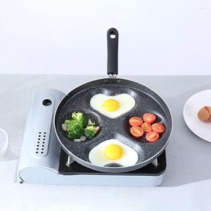 Pans Frying Pan Non-stick Four-hole Omelette Multi-function Pot Egg Ham Pancake Machine Oil-free Breakfast Baking Cooking