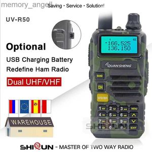 Walkie Talkie Upgrade 5W Quansheng UV-R50-2モバイルワークシートーキーVHF UHFデュアルバンドラジオカモフラージUV-R50-1 UV-R50シリーズUV-5R TG-UV2 UVR50 HKD230922