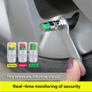 4 pçs carro-estilo carro pneu pressão válvula tampas da haste 2 4bar 36psi sensor olho alerta de ar ferramentas de monitoramento de pressão dos pneus kit2357