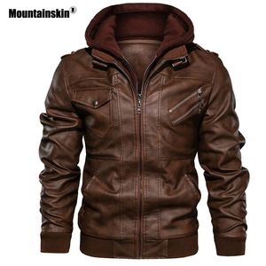 Мужские кожаные куртки из искусственной горной кожи, осенняя повседневная мотоциклетная куртка из искусственной кожи, байкерские пальто, брендовая одежда, европейские размеры SA722 230922