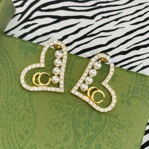 Designer smycken örhänge lyxiga kvinnliga studs mode hjärtkärleksstudgörelser örhängen