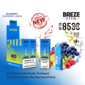 Neues Original -Einweg -Vape Breze Stiik BS 8500 Puffs Vape Hindable Puff mit Zigarettennetzspule 17ml Pod 2% 16 Geschmack