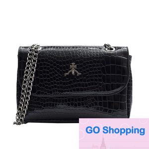 New High-Grade Western Queen Mother Small Square Shoulder Bag Western Style Crocodile Pattern Chain Messenger Bags Wholesale