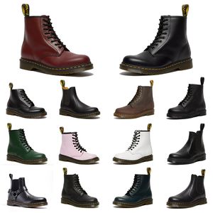 Designer Doc Martens stivaletti Uomo Donna Marten Piattaforma alta in pelle Stivaletti da neve invernali Scarpe alla caviglia con fondo Oxford nero bianco Stivaletto classico in pelle liscia