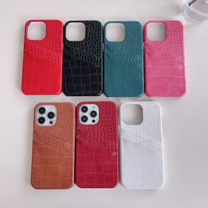 Shockproof Slim Crocodile pattern Leather Card Holder Wallet Case For iPhone 15 Pro Max 14 13 12 11 XR XS X 8 Anti-Slip Soft touch Protection Cover