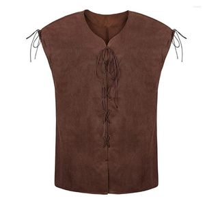 Coletes masculinos vintage medieval punk jaqueta colete pirata traje renascentista steampunk gótico colete superior roupas casaco