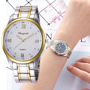 Zegarki na rękę dla kobiet mody Crystal Metal Metal Analog kwarcowy Kwarc Randc Simple Business Ladies Watch