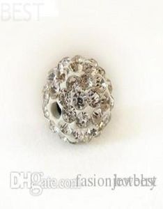 8mm white Micro Pave CZ Disco Ball Crystal crystal Bead Bracelet Necklace BeadsMJPW Whole Stockm23442141996