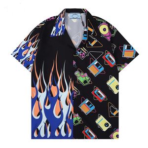 2023 Spring Summer Bowling Shirts Mens Fashion Couture Gold Baroque Print Shirts Casual Button Down Short Sleeve Hawaiian Shirt Su3204