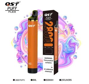 Электронная сигарета Original Puff Flex 2800, одноразовые комплекты устройств для капсул Vape, аккумулятор 850 мАч, предварительно заполненный испаритель на 8 мл, 25 цветов, не нужно платить пошлину, новейшая упаковка