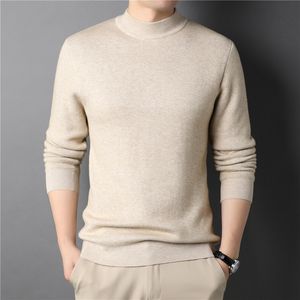 Herrtröjor Mrmt Brand Men's Cashmere Sweater Half Turtleneck Men Sweaters Knit Pullovers för manlig ungdom Slim Knitwear Man Sweater 230923