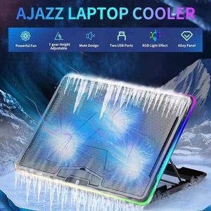 Laptopa podkładki chłodzące laptopa chłodnica rgb urocze laptopa Wspornik Gamer MacBook PC Loptop Fan Fan z RGB Light Effect 7gear dla GI L230923