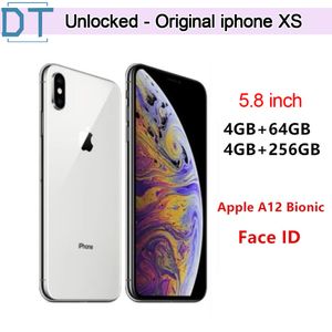 refurbished Unlocked Original iPhone XS Cell Phones 5.8inch with Face id 4GB RAM 64/256GB ROM Smartphones 12MP 1SIM Card Mobile Phones 10PCS,A+Excellent Condition