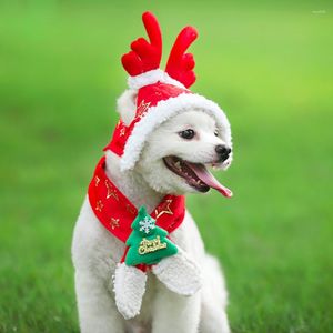 Hundkläder Cat Caps Pet Santa Birthday Scarf Antler Christmas Hat Costume For Puppy Kitten Små husdjurstillbehör