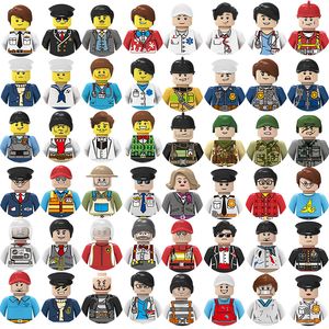 City Building Block Toys Diversi mini personaggi Action Figures Lavoratore Dottore Studente Polizia Vigile del fuoco Pirata Sportivo Mattoni