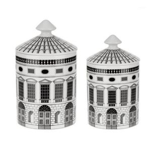 Candle Holders Neuschwanstein Castle Holder świece Jar retro do przechowywania kosza ceramiczna domek dekoracja domku klejnotów boks