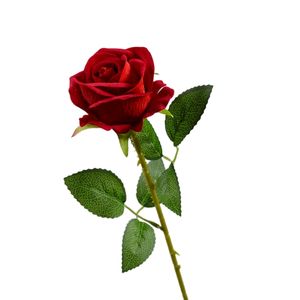 ホットセール高品質の人工シルクローズシングルブランチ偽のバラ本物のタッチローズピンクの赤いバラの結婚式装飾ブーケのバレンタインデーギフト