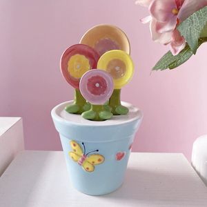 その他のベイクウェアかわいい蝶の花のスプーンベーキングスケールベースキッチンクッキングツールで測定セラミック塩砂糖セット230922