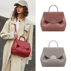 Luxury Bag numero Dix Halfmoon Bag Fullkorn Texturerad Smooth Calf Leather Tote Designer Zip Closure Crossbody Women Hobo Handväskor axelväskor Purse