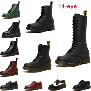 Doc Martens Womens designer stövlar korta stövlar Dr Martins designer Doc Martens Womens Marten High Og Leather Snow Booties Oxford Bottom Knee Shoes Black White Boots