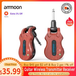 Receivers ammoon Wireless Guitar System Audio Digital Guitar Wireless Transmitter Receiver Rechargeable Battery 100Feet Transmission Range 230922