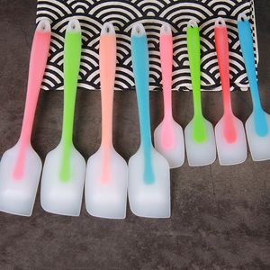 Baking Moulds 2 Size SL Cream Scraper Integrated High Temperature Cake Silicone Translucent Head Spatula Tool 230923