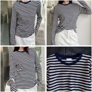 Top Quality Sweatshirts for Women with Long Sleeve Fashion Designer Round Neck Stripe Undershirt with Letter Bead Embroidery 25067