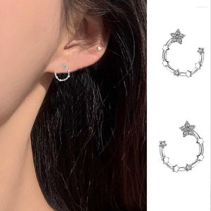 Brincos de parafuso prisioneiro requintado piercing para mulher micro-incrustado zircão temperamento c-tipo estrela jóias presentes pendientes mujer