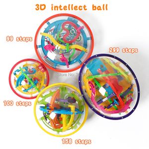 Lådor lagring 3d magisk intellekt maze ball 99 100 158 299 Steps IQ Balance Magnetic Marble Puzzle Game for Kid and Adult Toys 230922