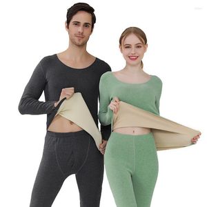 Men's Thermal Underwear Men Winter Fleece Warm Clothes Long Johns Set Women Thermo T Shirts Bottom Pants Suit Man Inner Wear Sleepwear