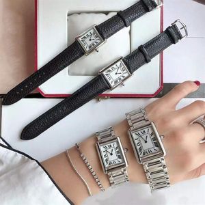 22mm 26mm Geometric Rectangle Tank Wristwatch Senior Must Quartz Watches Female Roman Number Watch Black Leather Sapphire Crystal 2626