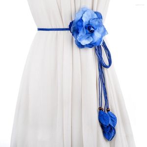 Belts Women Sweet Flower Chiffon Wrap Tie Tassel Waist Belt Boho Corset For Dress