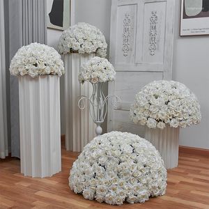 Fiori decorativi bianchi Real Touch Gypsophila Baby Breath Fiore artificiale Disposizione in fila Centrotavola per tavolo di nozze Finestra con sfera floreale