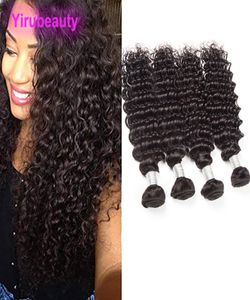Indian Human Hair 4 Bundles Deep Wave Curly 8-28inch Hair Extensions 4 Pieces/lot Double Wefts Wholesale Yiruhair1171660