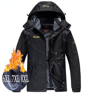 Mens Down Parkas Plus Size 6xl 7xl 8xl Winter Jacket Män tjocka vindtäta vattentäta jackor Ullfoder Snöskidor Huven Rockar Male Parka 230923